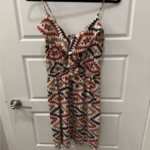 Geometric Patterned Spaghetti Strap Dress